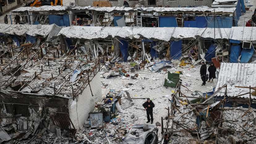 Aftermath of a Russian missile attack in Kharkiv