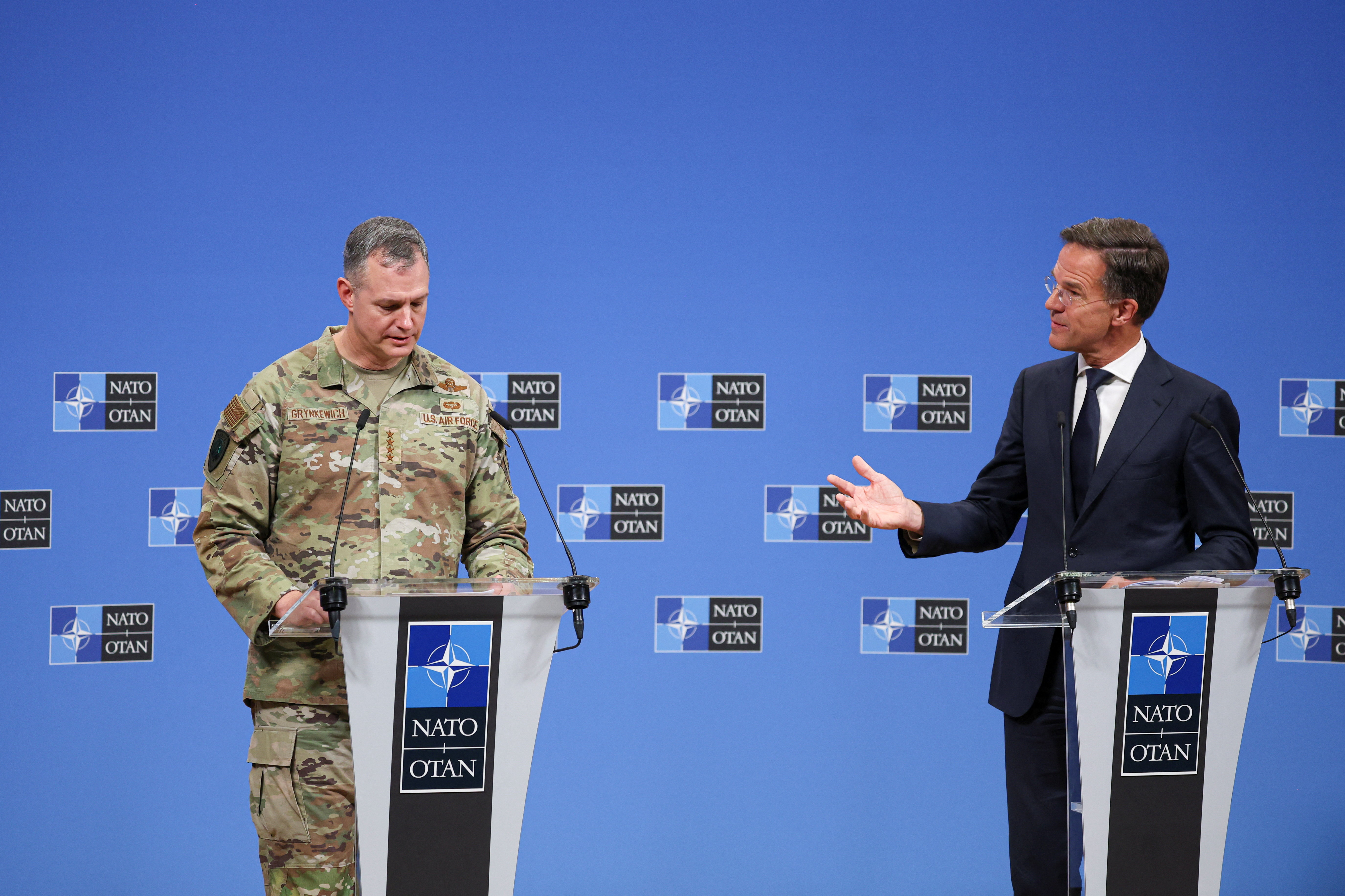 NATO Secretary General Rutte holds a joint press conference with Supreme Allied Commander Europe Grynkewich