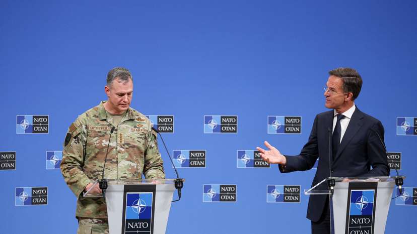 NATO Secretary General Rutte holds a joint press conference with Supreme Allied Commander Europe Grynkewich