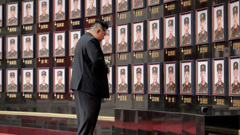 North Korean leader Kim Jong attends a national commendation ceremony at the headquarters of the Central Committee of the Korean Workers' Party, in Pyongyang