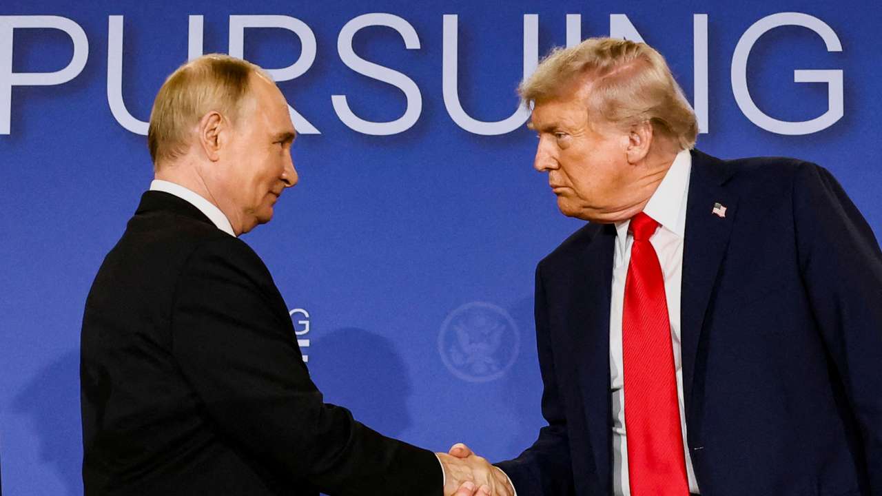FILE PHOTO: U.S. President Trump meets with Russian President Putin in Alaska