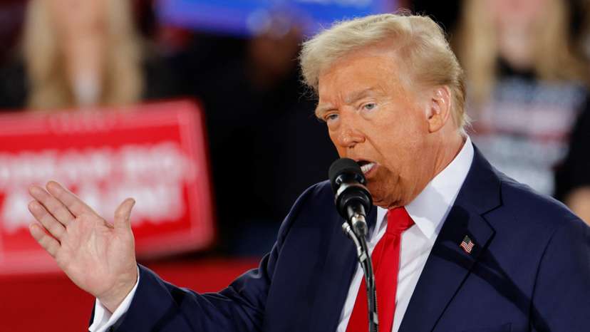 Republican presidential nominee and former U.S. President Donald Trump campaigns at Dorton Arena, in Raleigh