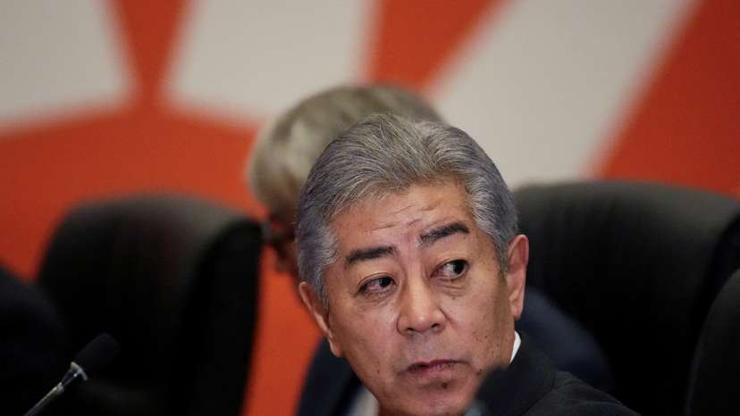 FILE PHOTO: Japanese Foreign Minister Takeshi Iwaya in Lima, Peru
