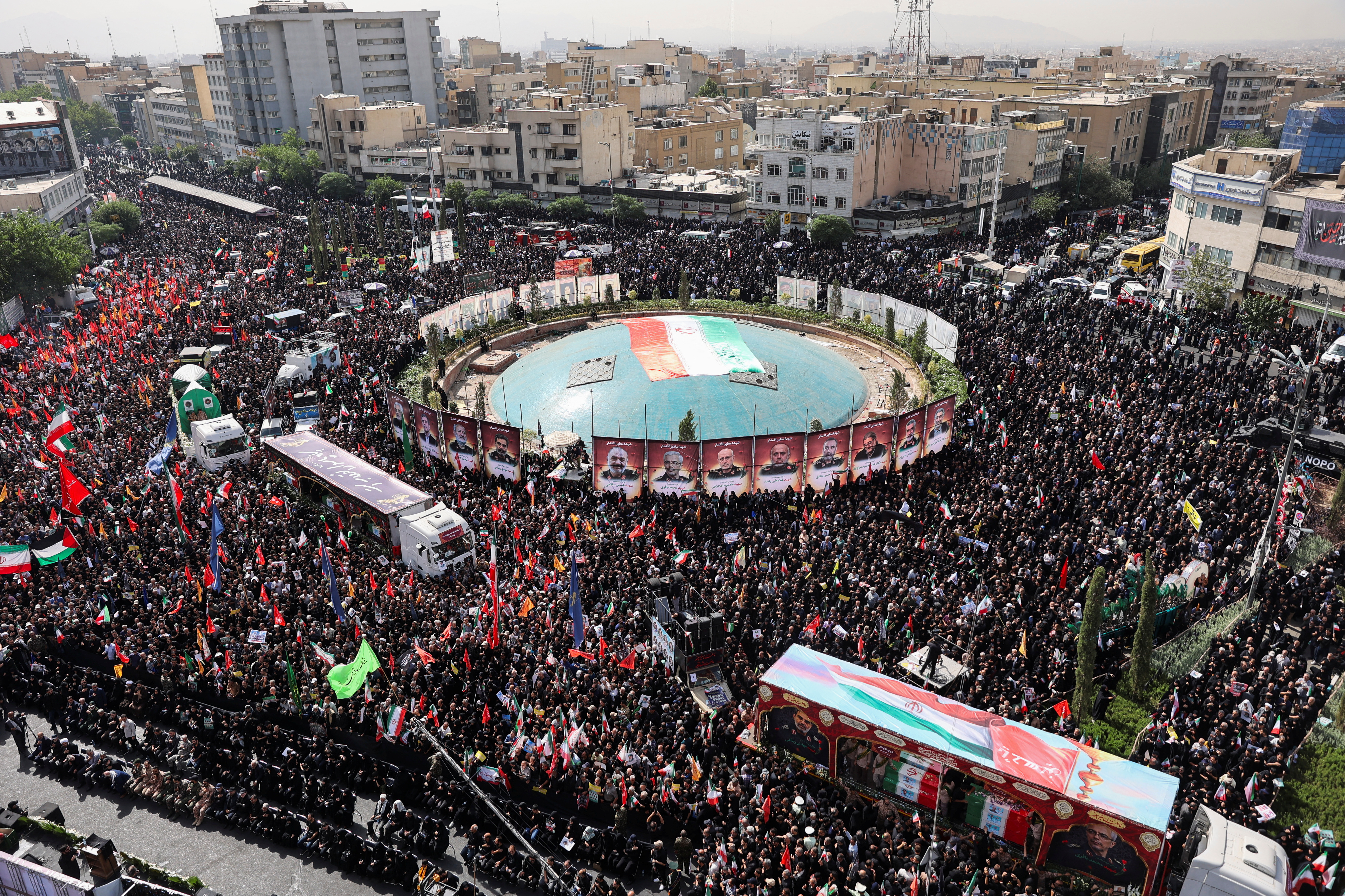 Funeral procession of Iranian military commanders and nuclear scientists killed in Israeli strikes, in Tehran