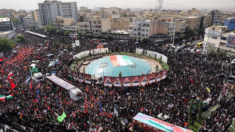 Funeral procession of Iranian military commanders and nuclear scientists killed in Israeli strikes, in Tehran