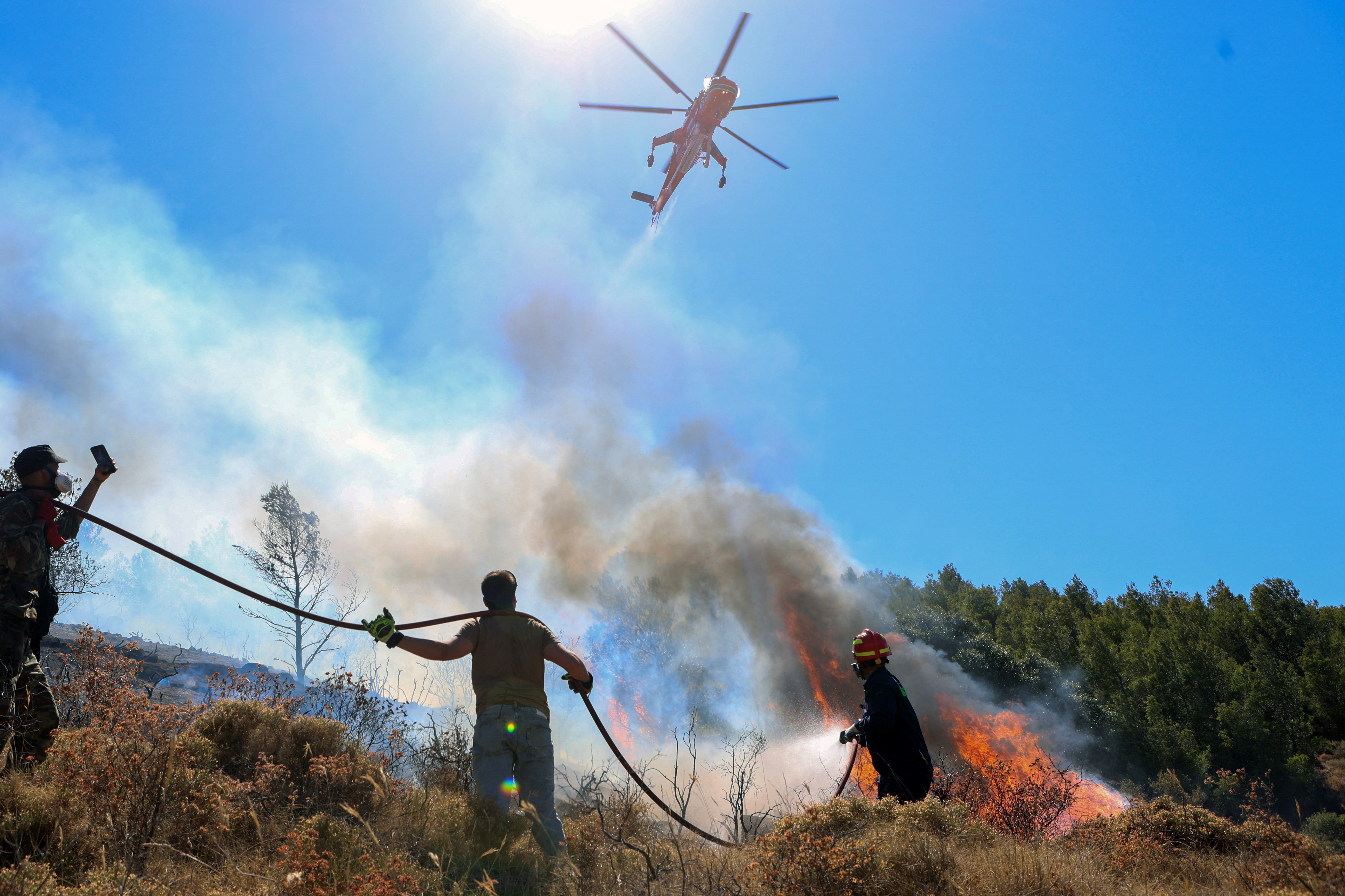 Wildfire burns in Keratea, near Athens