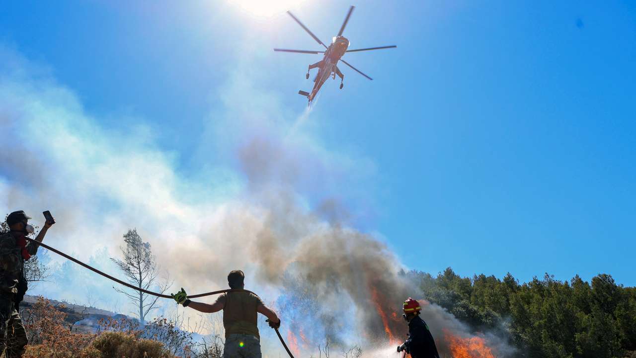 Wildfire burns in Keratea, near Athens
