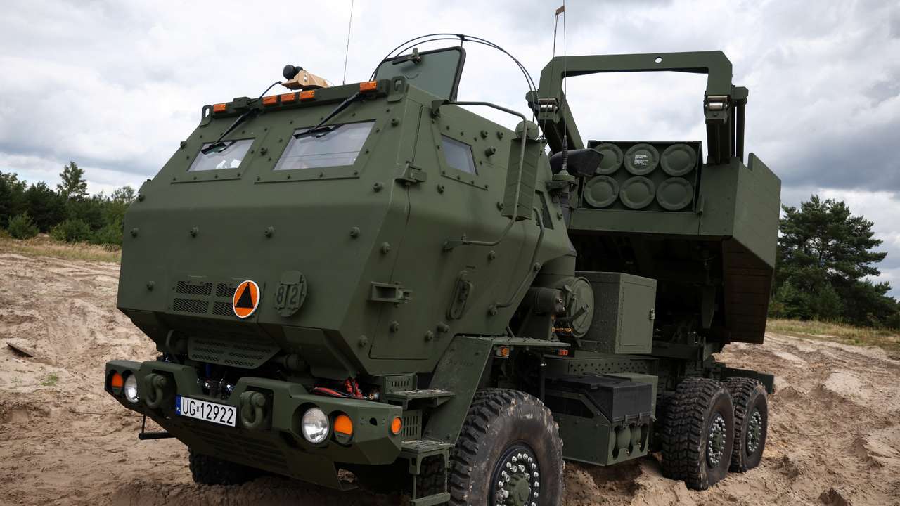 News conference a week before National Army Day Parade at Wesola military base in Warsaw