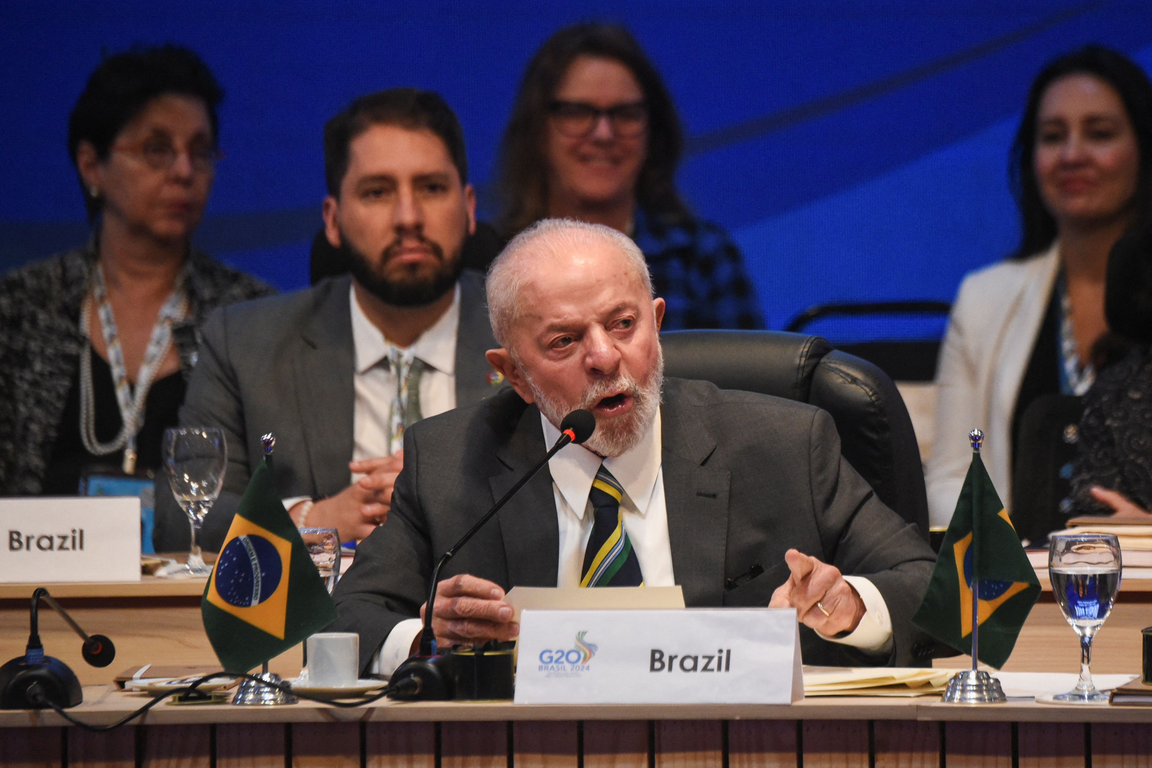 Brazil's President Lula attends task force meeting with Global Alliance Against Hunger and Poverty in Rio de Janeiro