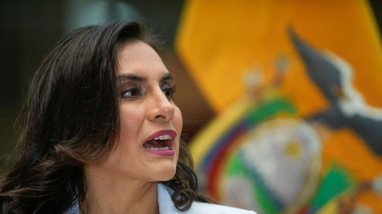 Ecuador's Vice President Veronica Abad holds press conference amid spat with President Daniel Noboa, in Quito
