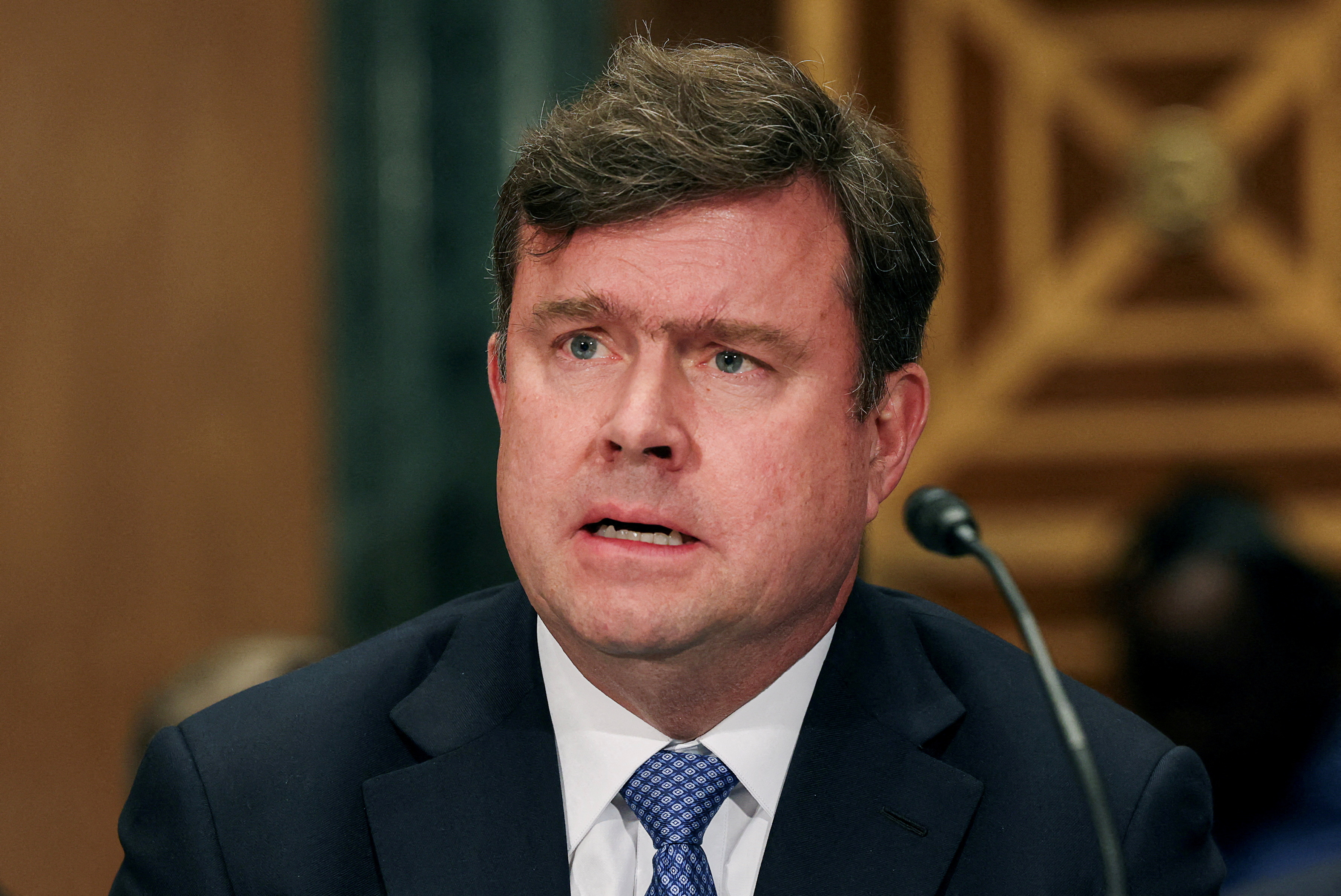 FILE PHOTO: John K. Hurley, President Trump's nominee for Under Secretary for Terrorism and Financial Crimes, attends a Senate hearing