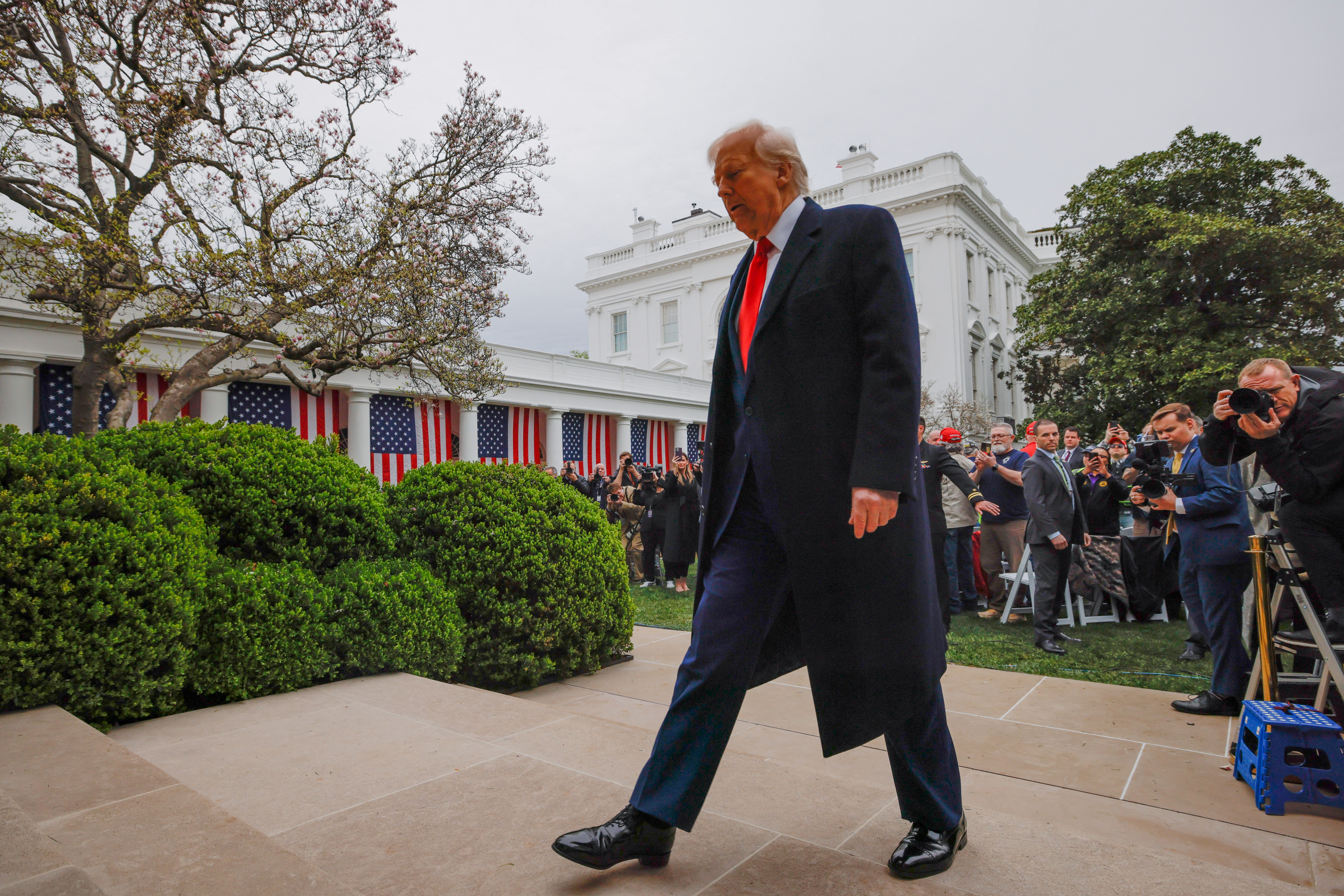 U.S. President Trump delivers remarks on tariffs, at the White House