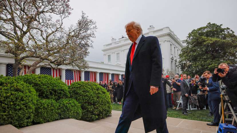 U.S. President Trump delivers remarks on tariffs, at the White House