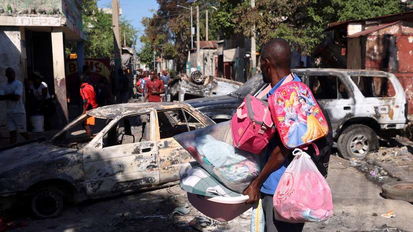 Haitians flee homes due to the gang violence, in Port-au-Prince