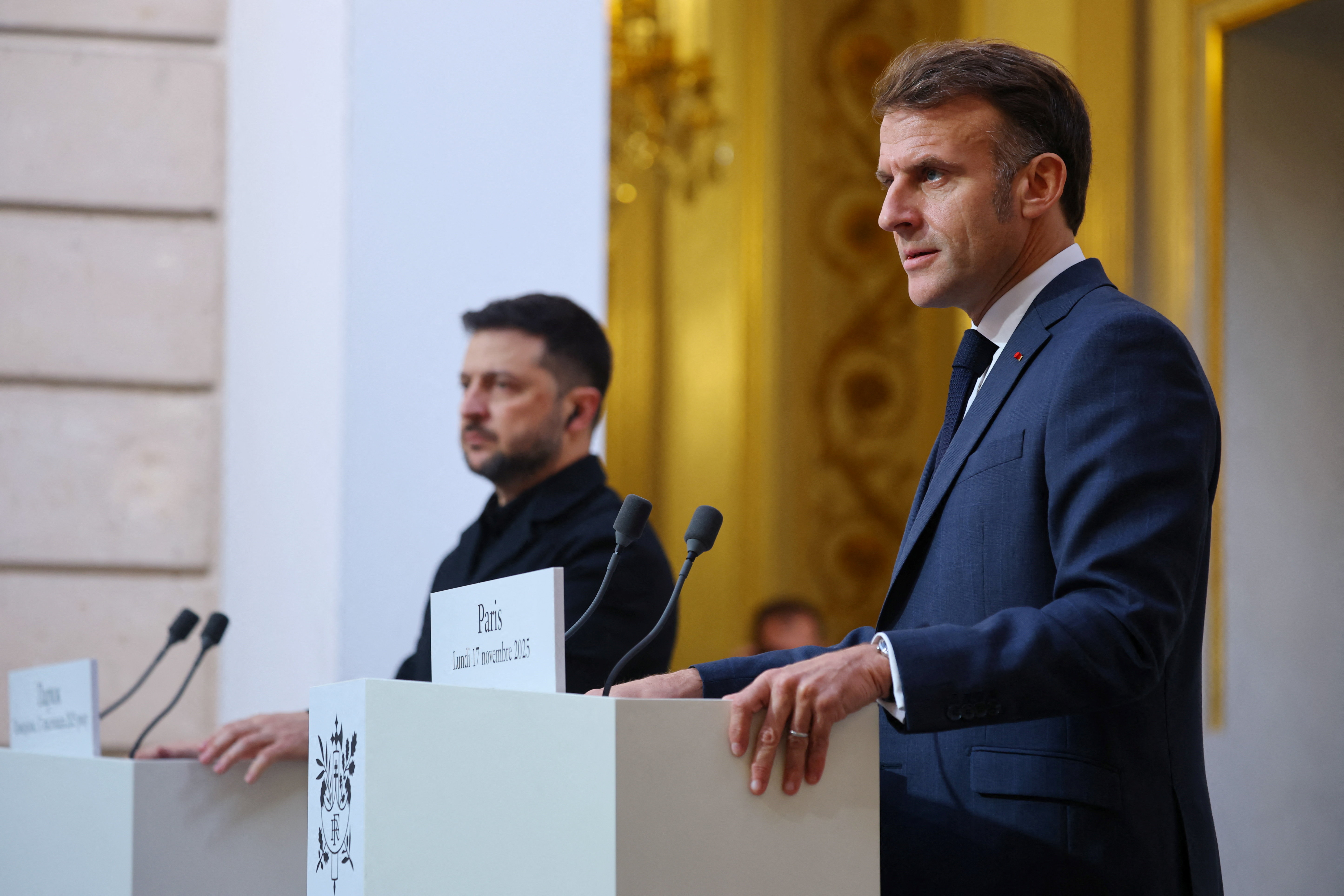 France's Macron meets Ukraine's Zelenskiy at the Elysee Palace in Paris