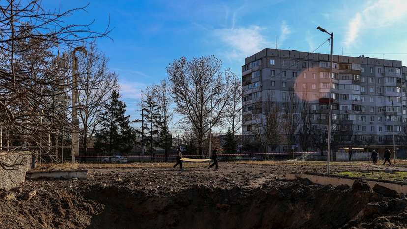 Aftermath of Russian missile attack in Kherson