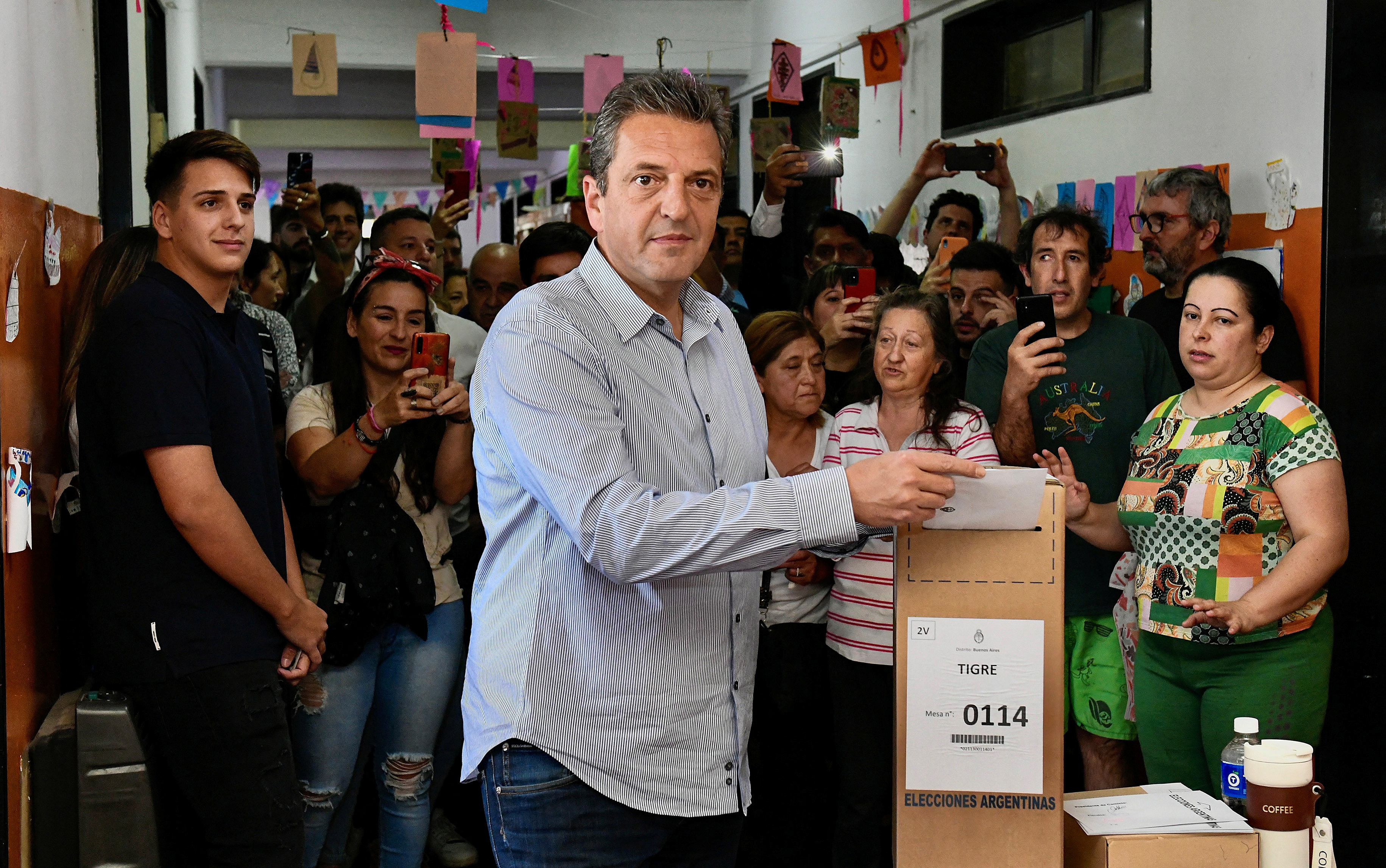 Argentine presidential candidate Massa votes during Argentina's runoff presidential election, in Tigre