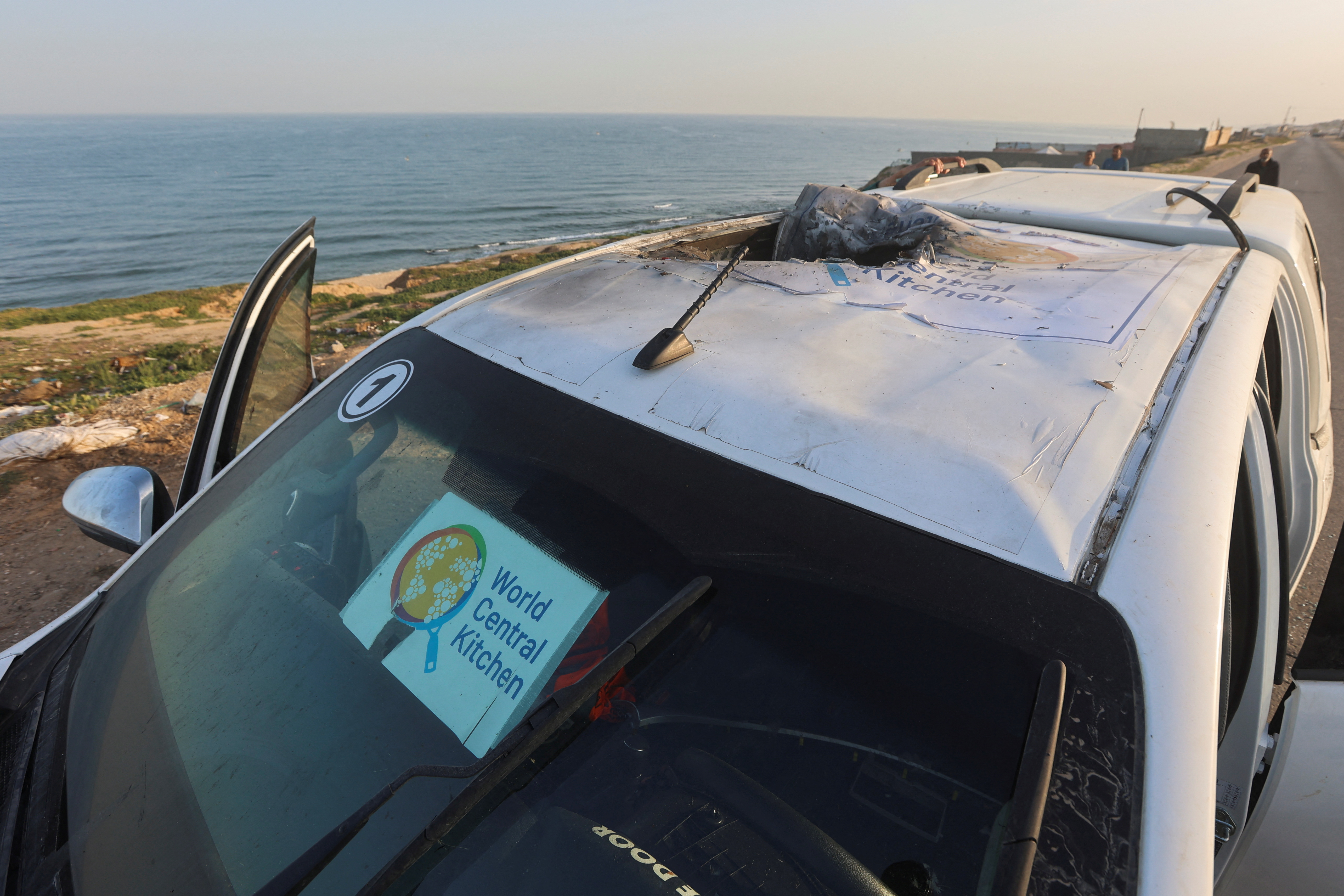 Site of a strike on WCK vehicle in central Gaza Strip