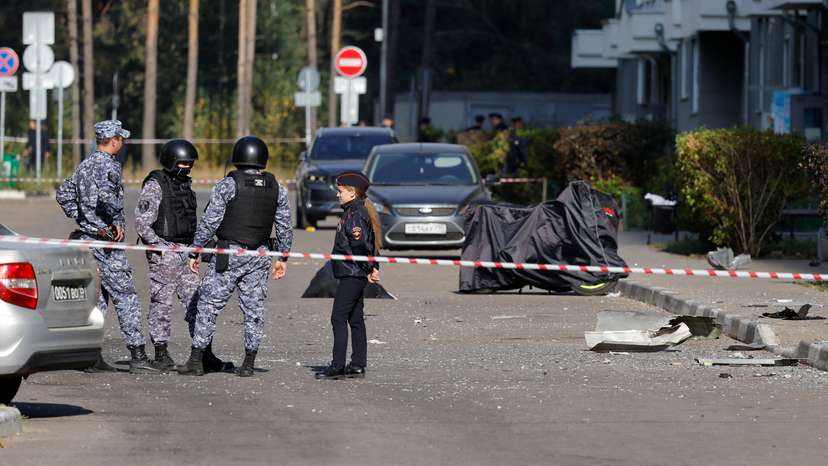 Aftermath of drone attack in Moscow region