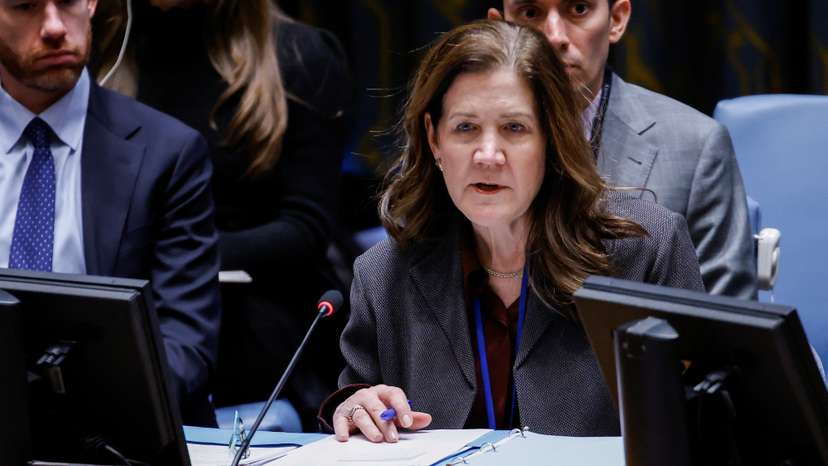 UN Security Council members attend a meeting about the Middle East situation, including the Palestinian Question at United nations Headquarters in New York