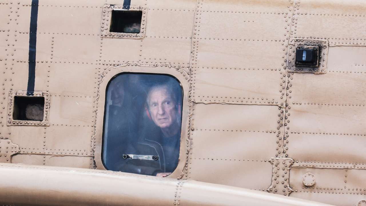 A helicopter carrying the released hostage Or Levy, who was seized during the deadly October 7 2023 attack by Hamas, arrives to landed at Sheba Medical Center, for treatment following his release from Gaza, in Ramat Gan