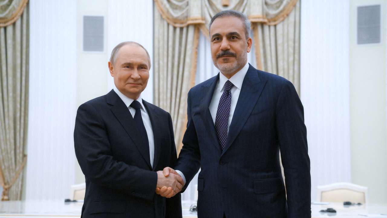 Russian President Vladimir Putin meets with Turkish Foreign Minister Hakan Fidan in Moscow