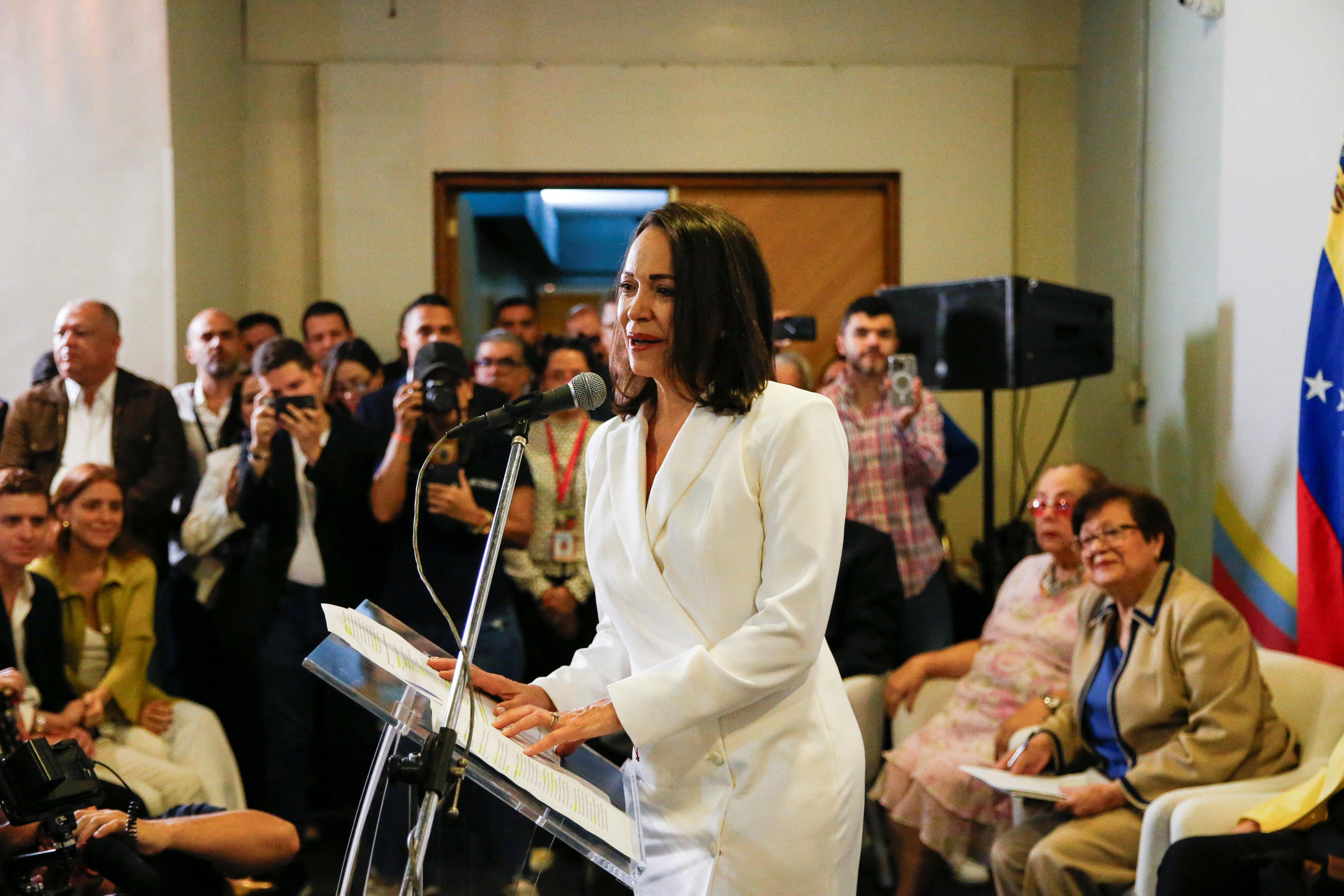 Venezuelan opposition leader Maria Corina Machado is confirmed as the opposition's 2024 presidential candidate, in Caracas