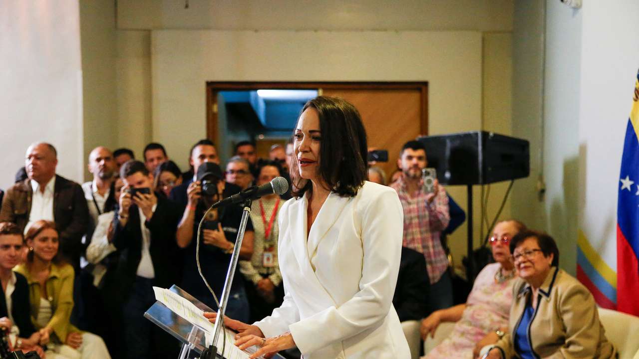 Venezuelan opposition leader Maria Corina Machado is confirmed as the opposition's 2024 presidential candidate, in Caracas
