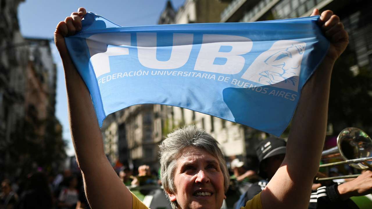 Protest against Argentina's President Javier Milei's promise to veto a law to finance universities, in Buenos Aires