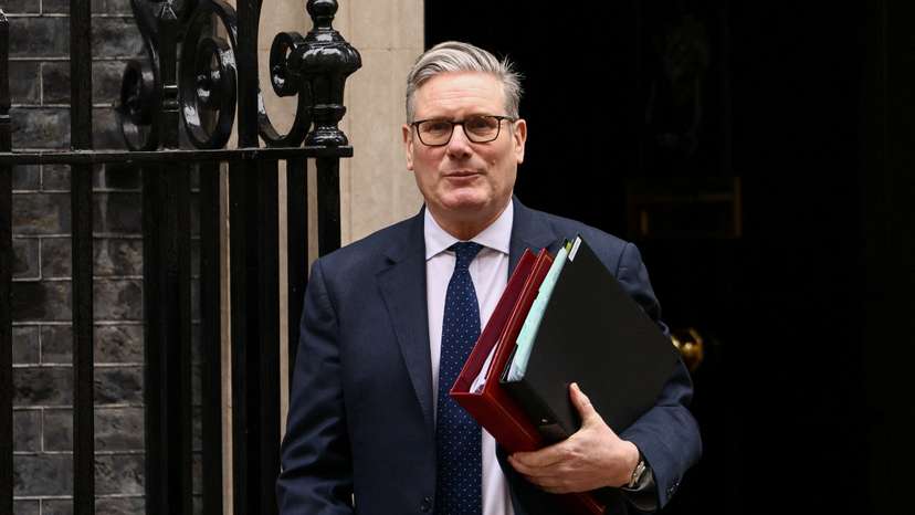 British Prime Minister Keir Starmer leaves 10 Downing Street in London