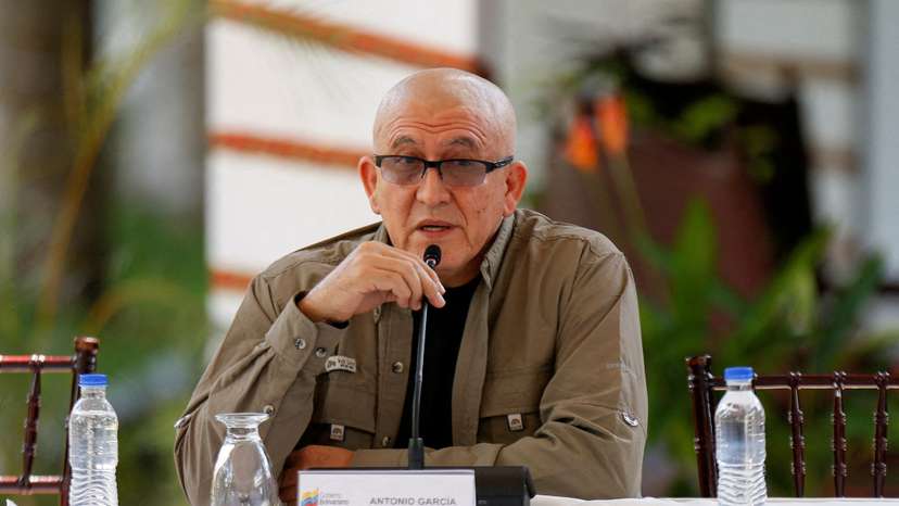 FILE PHOTO: Colombia's National Liberation Army (ELN) commander, Antonio Garcia, is seen in Caracas