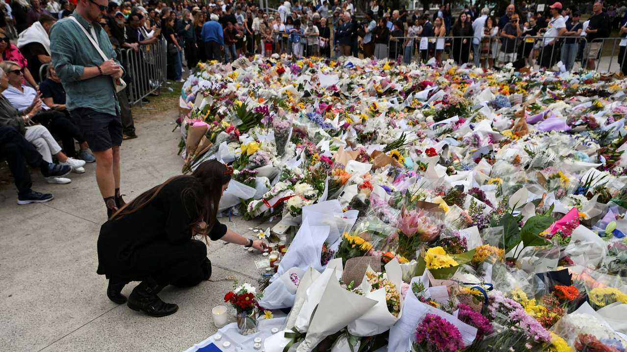 Aftermath of a shooting incident on a Jewish holiday celebration at Bondi Beach in Sydney