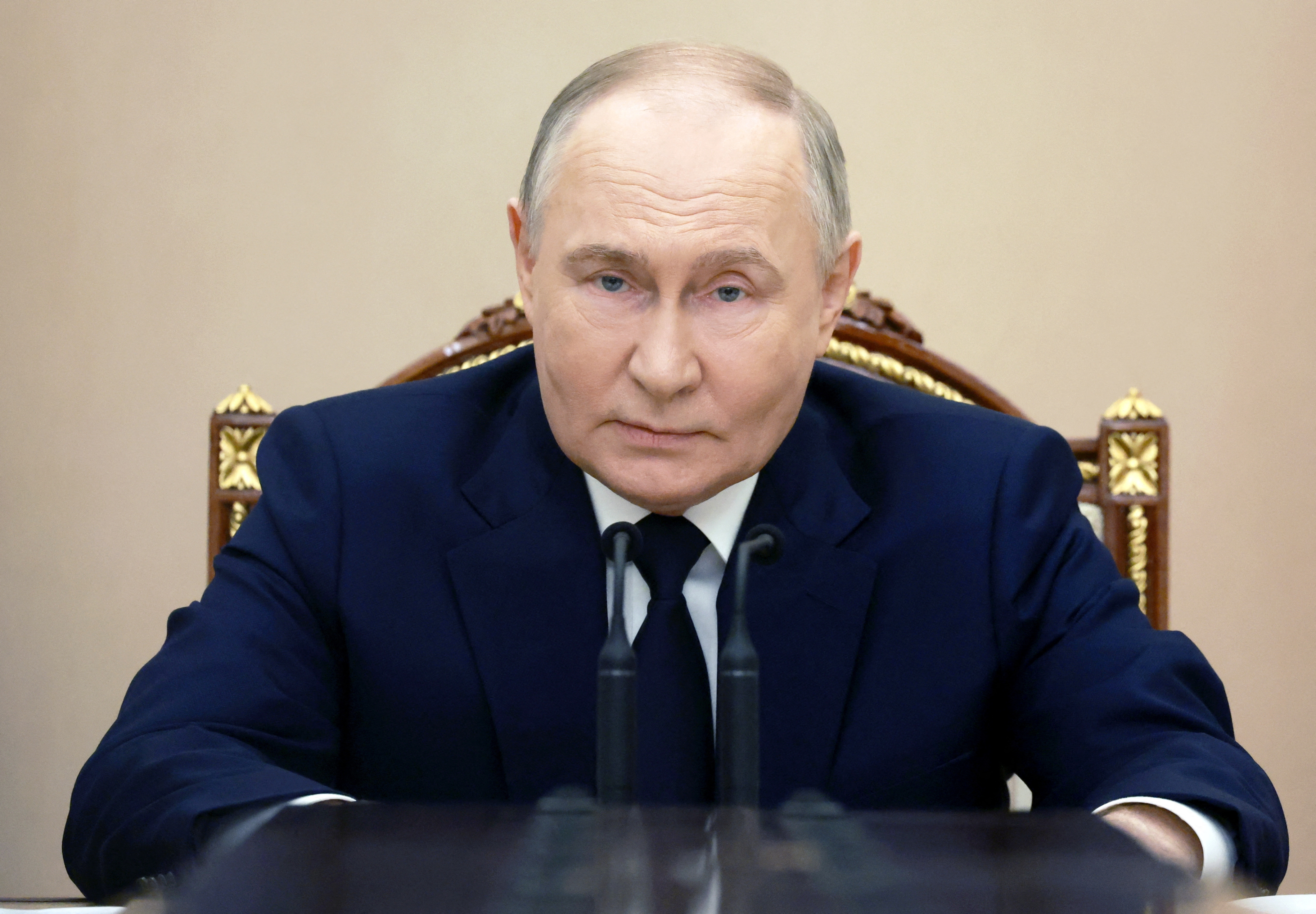 Russian President Putin meets with commanders of troops of military districts, in Moscow