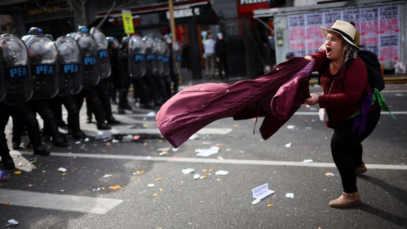 Protest against Argentina's President Milei's decision to veto a pension reform, in Buenos Aires