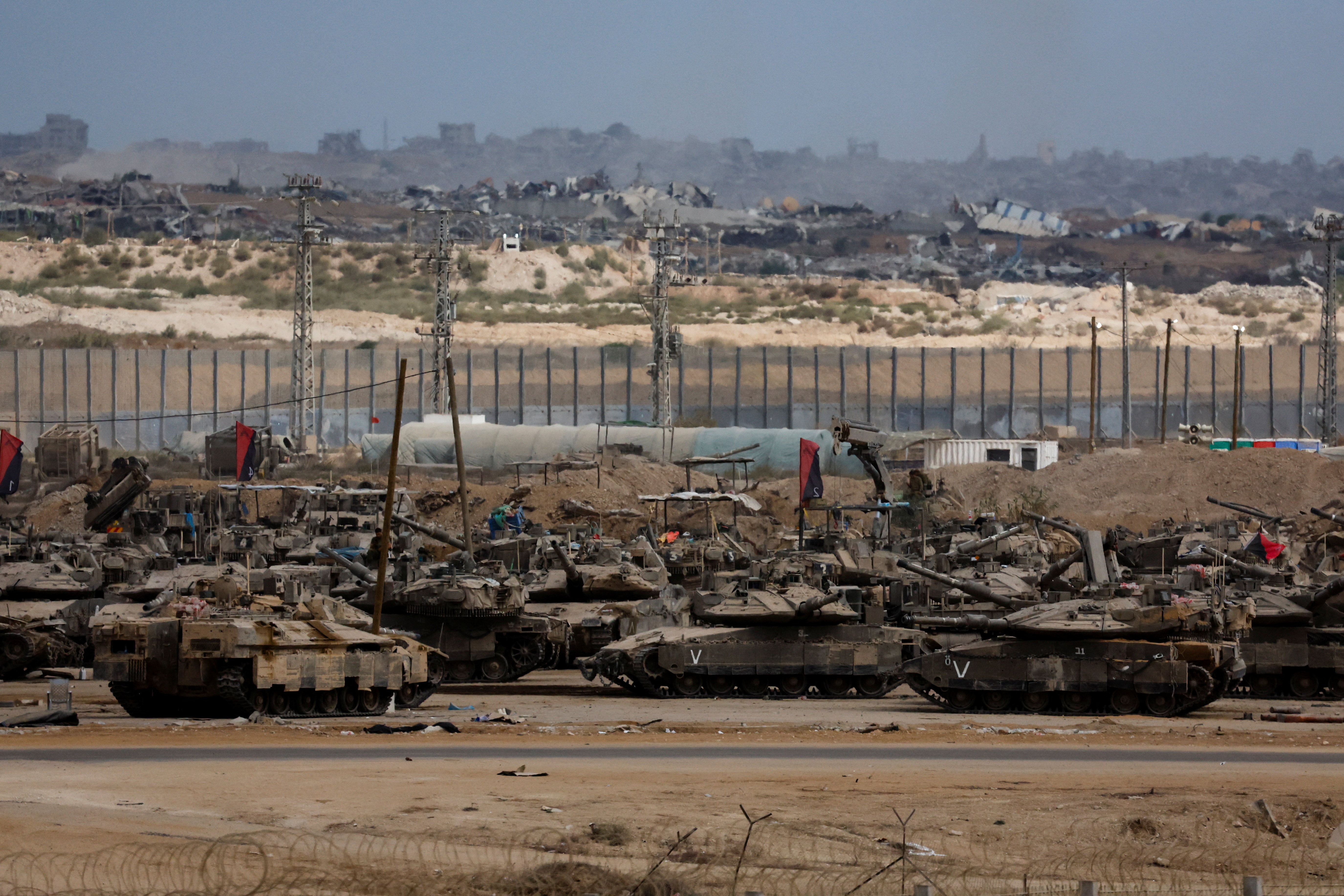 Israel-Gaza border after U.S. President Donald Trump announced that Israel and Hamas agreed on the first phase of a Gaza ceasefire