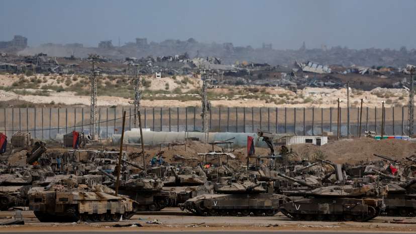 Israel-Gaza border after U.S. President Donald Trump announced that Israel and Hamas agreed on the first phase of a Gaza ceasefire