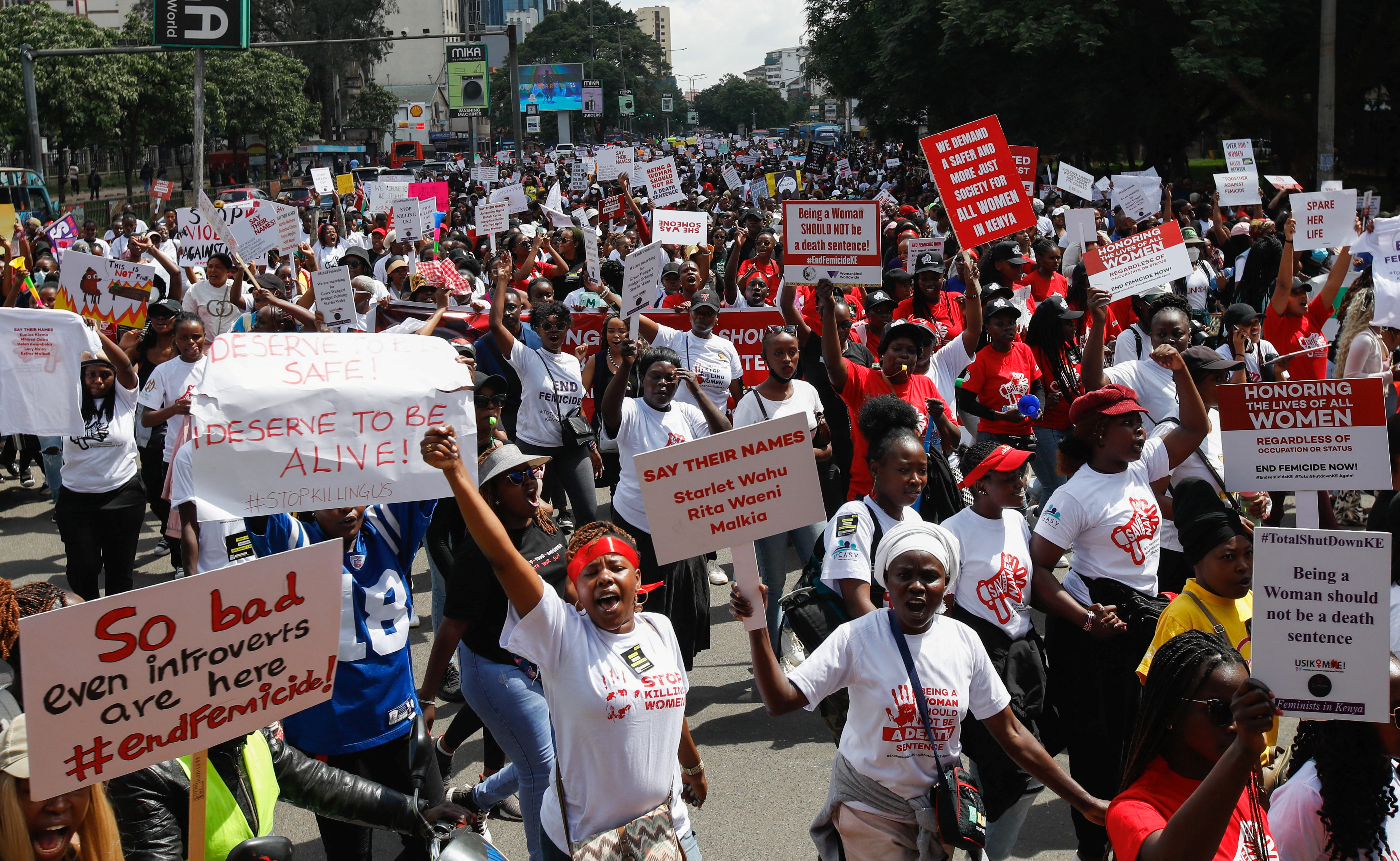 Protest demanding an end to femicides in Nairobi