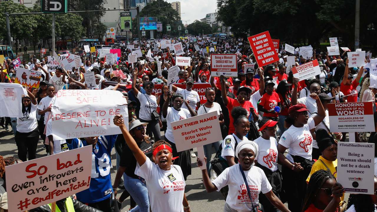 Protest demanding an end to femicides in Nairobi