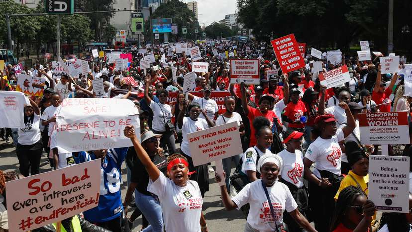 Protest demanding an end to femicides in Nairobi