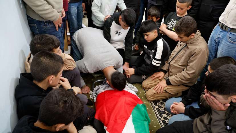 Funeral of Palestinian teen who was killed in an Israeli raid, near Jenin