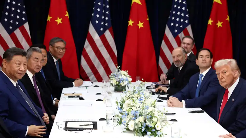 U.S. President Donald Trump meets with Chinese President Xi Jinping on the sidelines of the APEC summit, in Busan