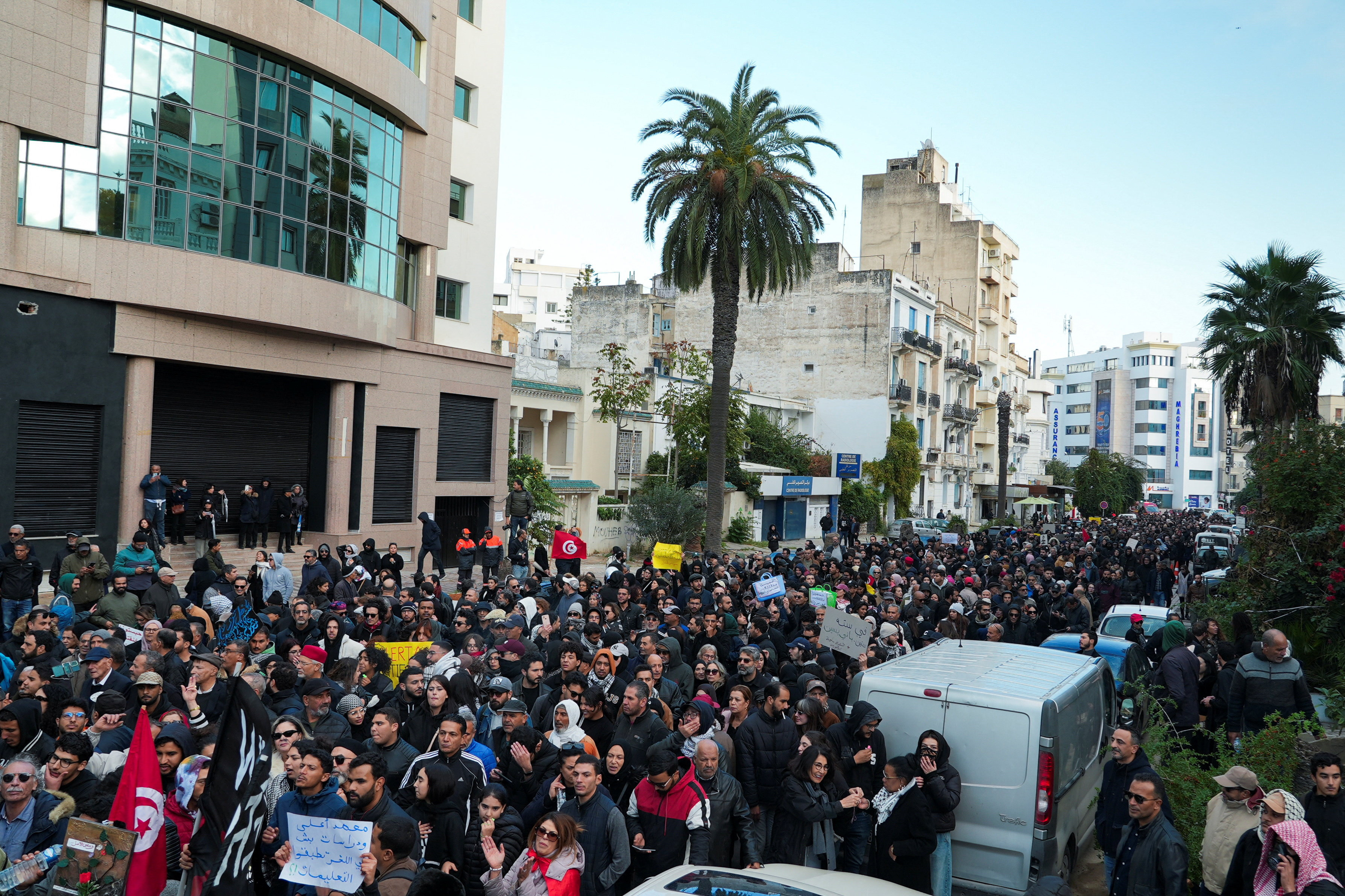 People protest against President Kais Saied in Tunis