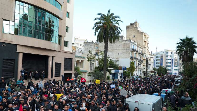 People protest against President Kais Saied in Tunis