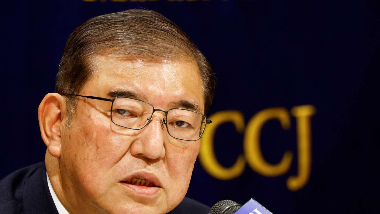 FILE PHOTO: Press conference ahead of the Liberal Democratic Party (LDP) leadership election in Tokyo