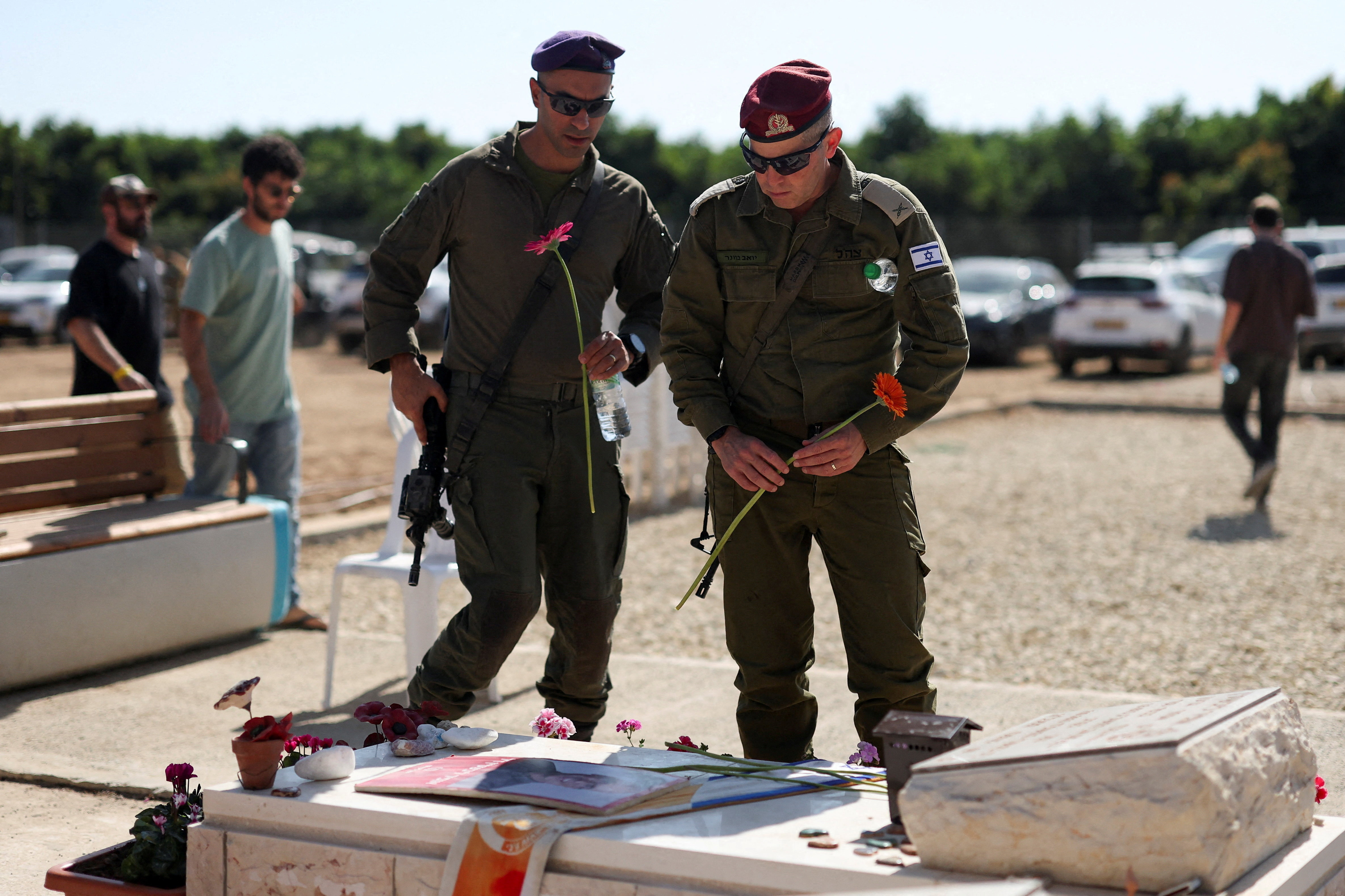 Community of Kibbutz Kfar Aza commemorates their members who were killed, taken hostage and who died in captivity, following the deadly October 7, 2023, in Kibbutz Kfar Aza