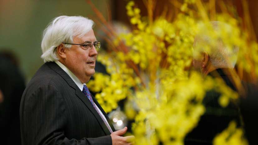 Australian Politician Clive Palmer is pictured during a dinner hosted for Japan's Prime Minister Shinzo Abe at Parliament House in Canberra