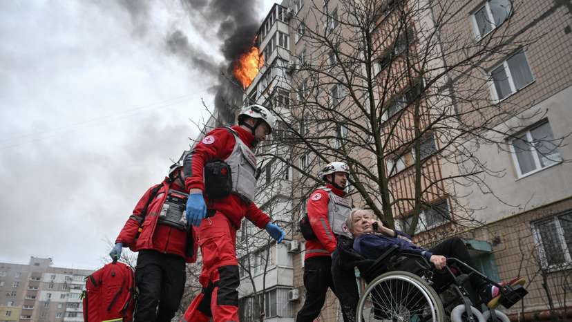 Aftermath of a Russian air strike in Zaporizhzhia