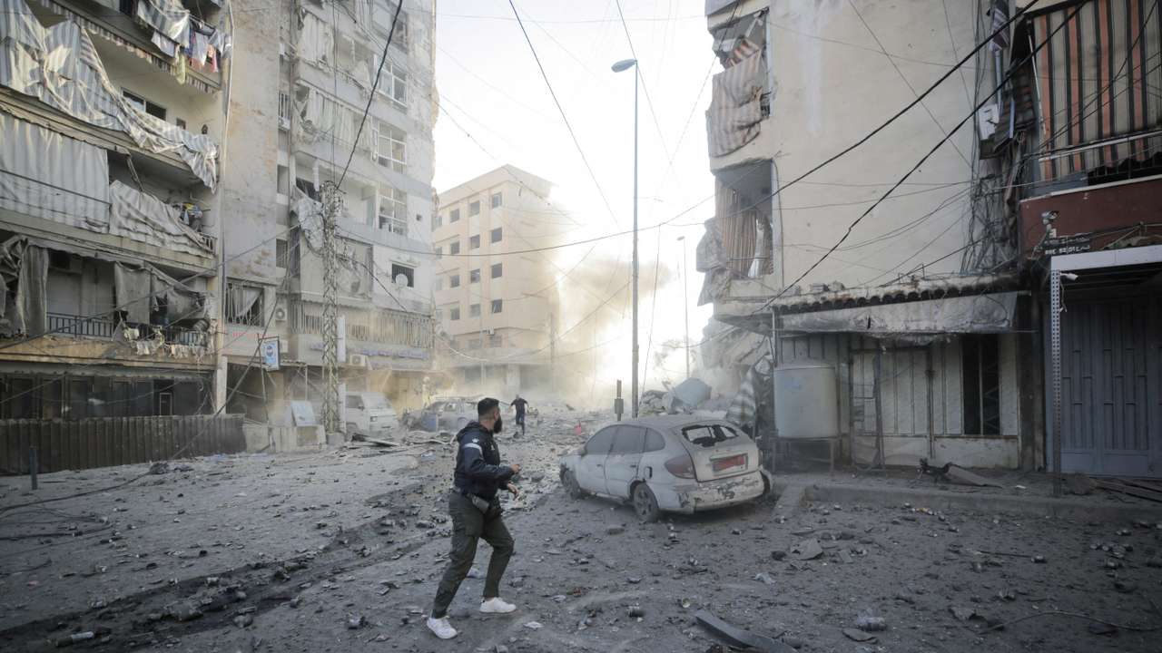 Aftermath of Israeli strikes on Beirut's southern suburbs