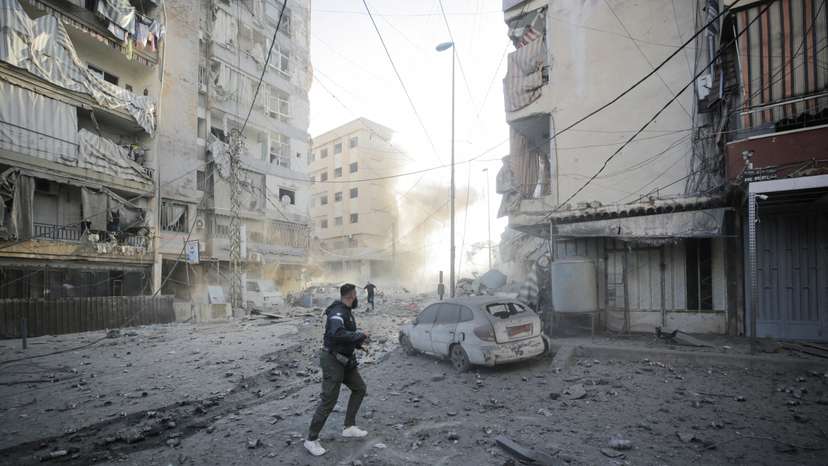 Aftermath of Israeli strikes on Beirut's southern suburbs