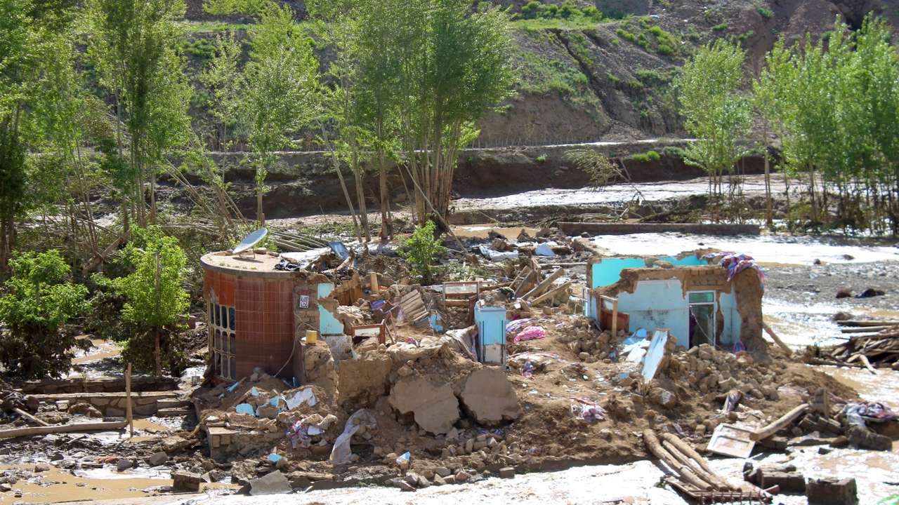 Flood in Firozkoh, capital city of Ghor Province in Afghanistan